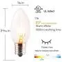 25 Pack C9 Incandescent Bulb, C9 Christmas Replacement Light Bulb for Christmas String Light, E17 Intermediate Base, 7 Watt, Clear