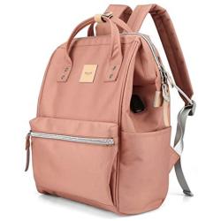 Himawari Travel School Backpack with USB Charging Port 15.6 Inch Doctor Work Bag for Women&Men College Students(1881-Pink)