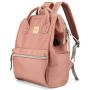 Himawari Travel School Backpack with USB Charging Port 15.6 Inch Doctor Work Bag for Women&Men College Students(1881-Pink)