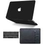 KECC Laptop Case Compatible with Old MacBook Pro 13'' Retina (2015-) w/Keyboard Cover + Sleeve Plastic Hard Shell Case A1502/A1425 3 in 1 Bundle (Matte Black)