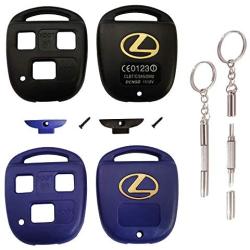 New Key Fob Shell Replacement for Lexus New 3 Buttons Keyless Entry Smart Remote Control Car Key Fob Shell with Multi-Function Screwdriver Fit for Lexus GS GX is LS LX RX SC (Black+Blue)