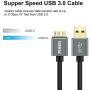 PIHEN Micro B Hard Drive Cable, USB 3.0 to Micro USB 3.0 Charge & Sync Cord with Aluminum Connector,Data Wire for Toshiba Canvio, WD External Hard Drive, Samsung Galaxy S5, Note 3 and More(1.5FT)