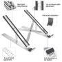Toenman Upgraded Laptop Stand, Adjustable Aluminum Notebook Stand, Foldable Non-Slip Computer Holder for MacBook Air Pro, Lenovo, Dell, More 10-15.6” Laptops
