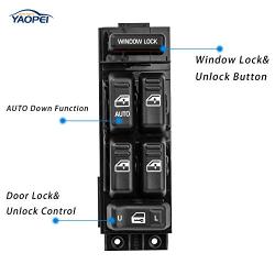 Master Driver Side Window Control Switch for 2000-2002 GMC Sierra Yukon XL,2000-2002 Chevy Silverado Avalanche Tahoe Suburban,2002 Cadillac Escalade Replaces OE# 15062650 19259961