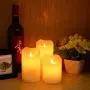 Flameless LED Candles Light, ALED LIGHT 3 Pack Warm White Plus Multicolor Real Wax Battery Operated Electric LED Moving Wick Flickering Candle Lights with Remote Control Timer for Decoration, Wedding