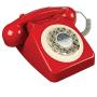 Wild Wood 746 Phone, Retro Design, Red