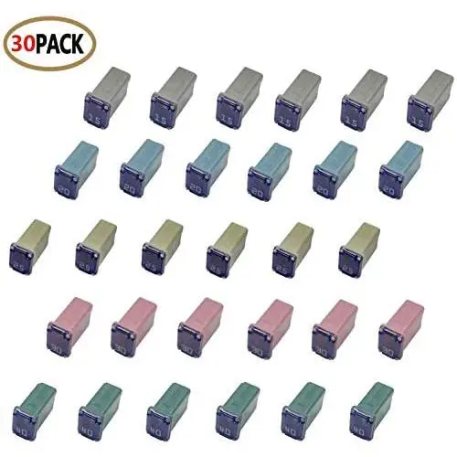 30 pc Automotive MCASE Mini Box Shaped Cartridge Fuse Kit for Cars, Trucks, and SUVs