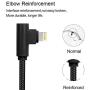 MFI Certified 5 Pack(3/6/6/10/10FT) Right Angle iPhone Cable Lightning Fast Charger Nylon Braided Data Cord 90 Degree Elbow for Game Video Compatible with iPhone 12 11 Pro Max XR XS Max iPod (Black)