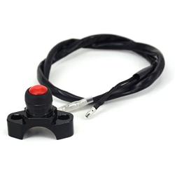 JFG RACING CNC Universal Motorcycle Engine Stop Start Kill Switch Button Dirt Pit Bike Quad (Black)
