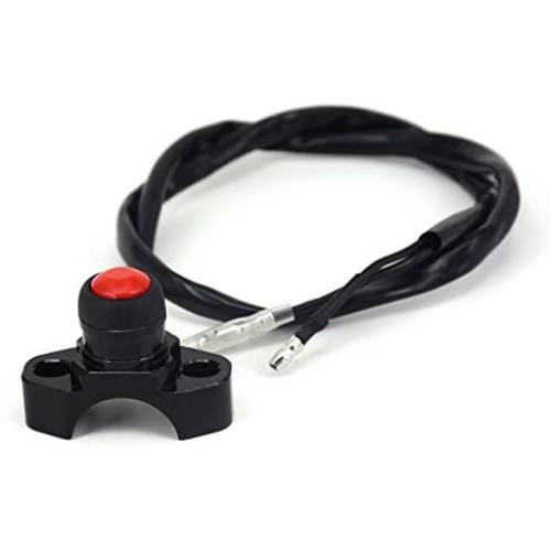 JFG RACING CNC Universal Motorcycle Engine Stop Start Kill Switch Button Dirt Pit Bike Quad (Black)