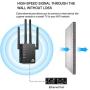 1200Mbps WiFi Range Extender WiFi Repeater Wireless Signal Booster, 2.4 & 5GHz Dual Band Extender with Ethernet Port and 4 Antenna