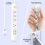 Power Strip Flat Plug, TROND Surge Protector with 4 Outlets & 4 USB Ports, 3ft Short Cord, Wall Mount, Compact and Slim for Home Office Desktop Nightstand Kitchen, White