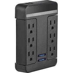 Rocketfish 6-Outlet/2-USB Swivel Wall Tap Surge Protector Black