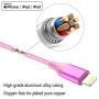 iPhone Charger Lightning Cable 4Pack(6/6/6/6ft) 4Color MFi Certified Nylon Braided Long Fast USB Cord HaoKanDe Compatible for iPhone 11Pro MAX Xs XR X 8 7 6S 6 Plus SE 5S 5C (Purple+Blue Green Rose)