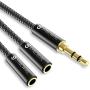 Syncwire Headphone Splitter, Nylon-Braided 3.5mm Extension Cable Audio Stereo Y Splitter (Hi-Fi Sound), 3.5mm Male To 2 Ports 3.5mm Female Headset Splitter for Phone, PS4, Switch, Tablets & More
