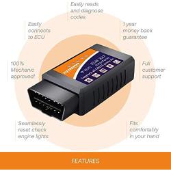 OBD2 Scanner & WiFi Car Code Reader – Clears Check Engine Lights Instantly – Diagnose 3000 Car Codes - Wireless Car Diagnostic Scanner – Auto Scanner for 1996+ Vehicles (iOS & Android Devices Only)