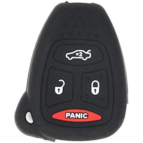 WFMJ Black Silicone 4 Buttons Remote Smart Key Case Cover for 2005 2006 2007 Chrysler 300 Aspen Jeep Grand Cherokee Commander Dodge Magnum Dodge Durango Charger