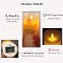 AVEKI LED Candle Lights, 3 PCS Flameless Candles Light Warm White Battery Operated Electric LED Moving Wick Flickering Maple Leaf Candle Lights with Remote Timer for Decoration Wedding