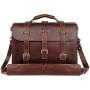 Polare Mens Full Grain Leather 16 Briefcase Shoulder Messenger Bag Fit 15.6 Laptop Polare Mens Full Grain Leather 16 Briefcase Shoulder Messenger Bag Fit 15.6 Laptop