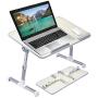 [Large Size] Neetto TB101L Adjustable Laptop Bed Table, Portable Standing Desk, Foldable Sofa Breakfast Tray, Notebook Stand Reading Holder for Couch Floor Kids - Honeydew