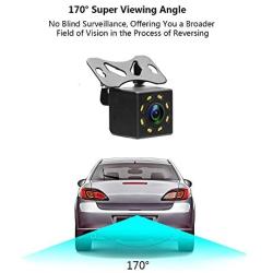 Hikity Backup Camera 8IR Light Car Rear View Camera Universal Mini Auto Backup Parking Camera Waterproof 170 Wide Angle HD Color Camera