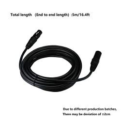 (5m) DMX Stage Light Cable,DJ XLR Cable,SinLoon 3-Pin Male XLR to 5-Pin Female XLR DMX Turnaround Connection for Blue Yeti Pro,Moving Head Light Par Light Spotlight with XLR Input & Output (3Male)