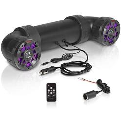 BOSS Audio Systems UTV4BRGB ATV UTV Weatherproof Sound System - 4 Inch Speakers, 1 Inch Tweeters, Built-in Amplifier, Bluetooth, Multi-Color Illumination, Easy Installation for 12 Volt Vehicles