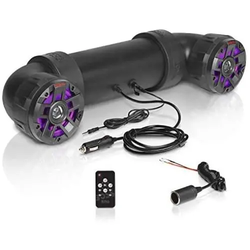 BOSS Audio Systems UTV4BRGB ATV UTV Weatherproof Sound System - 4 Inch Speakers, 1 Inch Tweeters, Built-in Amplifier, Bluetooth, Multi-Color Illumination, Easy Installation for 12 Volt Vehicles