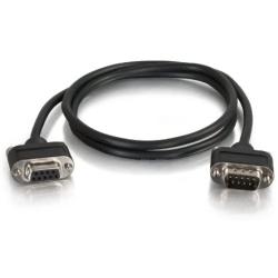 C2G 52184 Serial RS232 DB9 Null Modem Cable with Low Profile Connectors M/F, In-Wall CMG-Rated, Black (6 Feet, 1.82 Meters)