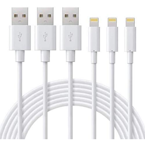 Charging Cable - ilikable MFi Certified iPhone Cable - 3Pack 6Ft iPhone Charger Cord Compatible with iPhone 11 Pro XR Xs Max X 8Plus 7Plus 6S Plus 6 5S iPad and More - White