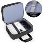 Luxja 2 Layers Projector Case with Protective Laptop Sleeve, Projector Bag with Adjustable Compartments, Black