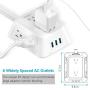 Power Strip Surge Protector with 3 USB Port and 6 AC Outlets, 6.5 Feet Extension Cord 3-Sided Power Strip Multi Plug Outlets, Outlet Expanders for Home Office Dorm Room (White)