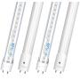 Focuslux 4 Pack T8 T12 LED Bulbs 4 Foot, 18W = 40W Fluorescent, 3200Lm, 4000K, T10 Light Tube, Single or Double Ended Powered, Dual End Ballast Compatible & Bypass , UL, DLC, Clear