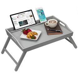 Rossie Home Media Bed Tray with Phone Holder - Fits up to 17.3 Inch Laptops and Most Tablets - Calming Gray - Style No. 78105