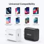 CHOETECH USB C Charger(2-Pack) for iPhone 12/12 Mini/12 Pro Max, 18W Fast Charger USB C Power Delivery Wall Charger for iPhone 11 Pro Max/SE/ XS/XR, iPad Pro, Galaxy S20 Ultra/S20, Google Pixel 4/3XL