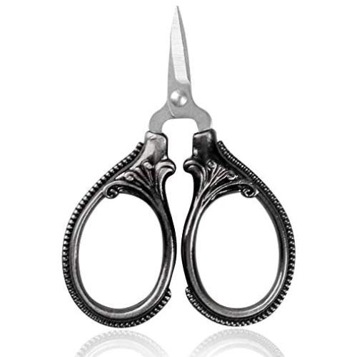 BIHRTC Small Scissors Embroidery Scissors Stainless Steel Sharp Tip Scissors Craft Shears Scissors for Cutting Paper Needlework Craft Threading Needlework Handcraft Gun Black Scissors