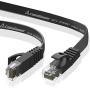 Cat 6 Ethernet Cable 15ft (at a Cat5e Price but Higher Bandwidth) Flat Internet Network Cable - Cat6 Ethernet Patch Cable Short - Cat6 Computer Cable with Snagless RJ45 Connectors - Black