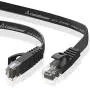 Cat 6 Ethernet Cable 15ft (at a Cat5e Price but Higher Bandwidth) Flat Internet Network Cable - Cat6 Ethernet Patch Cable Short - Cat6 Computer Cable with Snagless RJ45 Connectors - Black