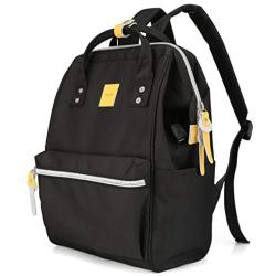 Himawari Laptop Backpack Travel Backpack With USB Charging Port Large Diaper Bag Doctor Bag School Backpack for Women&Men (1881-Black）