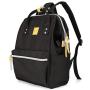 Himawari Laptop Backpack Travel Backpack With USB Charging Port Large Diaper Bag Doctor Bag School Backpack for Women&Men (1881-Black）
