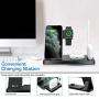 WAITIEE Updated Version,Wireless Charger 5 in 1,Qi Wireless Charging Station for iWatch 6/5/4/3/2/1& AirPods3/2/1 & Pencil & iPhone 12/11/11 Pro Max/XR/XS Max/Xs/X/8/8P Black(No iWatch Charging Cable)