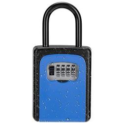 Key Storage Lock Box, Combination Lock Box with Code, Portable Key Security Box Door Knob or Wall Mount Outside for Realtors, Contractors, Spare Key Box