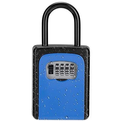 Key Storage Lock Box, Combination Lock Box with Code, Portable Key Security Box Door Knob or Wall Mount Outside for Realtors, Contractors, Spare Key Box