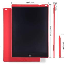 Newest LCD Writing Tablet, Electronic Digital Writing &Colorful Screen Doodle Board, Cimetech 12-Inch Handwriting Paper Drawing Tablet Gift for Kids and Adults at Home,School and Office (Red)