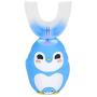 U Shaped Head Toothbrush, Soft Silica Gel Brush Head Children Automatic Sonic Electronic Toothbrush Cartoon Toothbrush Kids Toddlers (Mousse 60ml)(Blue)