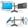 Mount-It! Dual Monitor Stand | Double Monitor Desk Stand Fits Two x 21 22 23 24 27 28 30 32 Inch Computer Screens | Freestanding Base | 2 Heavy Duty Full Motion Adjustable Arms | VESA Compatible