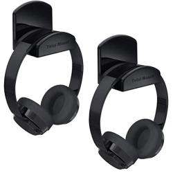 TotalMount for Headphones – Will Not Damage Your Wall With Screws or Permanent Adhesive (Premium Black – Two Pack)