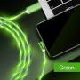 Crozziz Flowing LED Magnetic Charging Cable.3 in 1 Cable(2 Packs,5 ft) Blue+Green