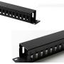 Lancher 2-Pack 19 Inch 1U Cable Management Horizontal Cable Rack Mount Manager with mounting Screws for Service Rack Cabinet 24 Slot Finger Duct with Cover