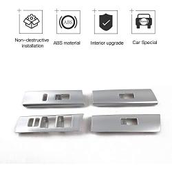 Car Window Lift Switch Button Cover Tirm for Toyota 4Runner 2010-2020 (Silver)